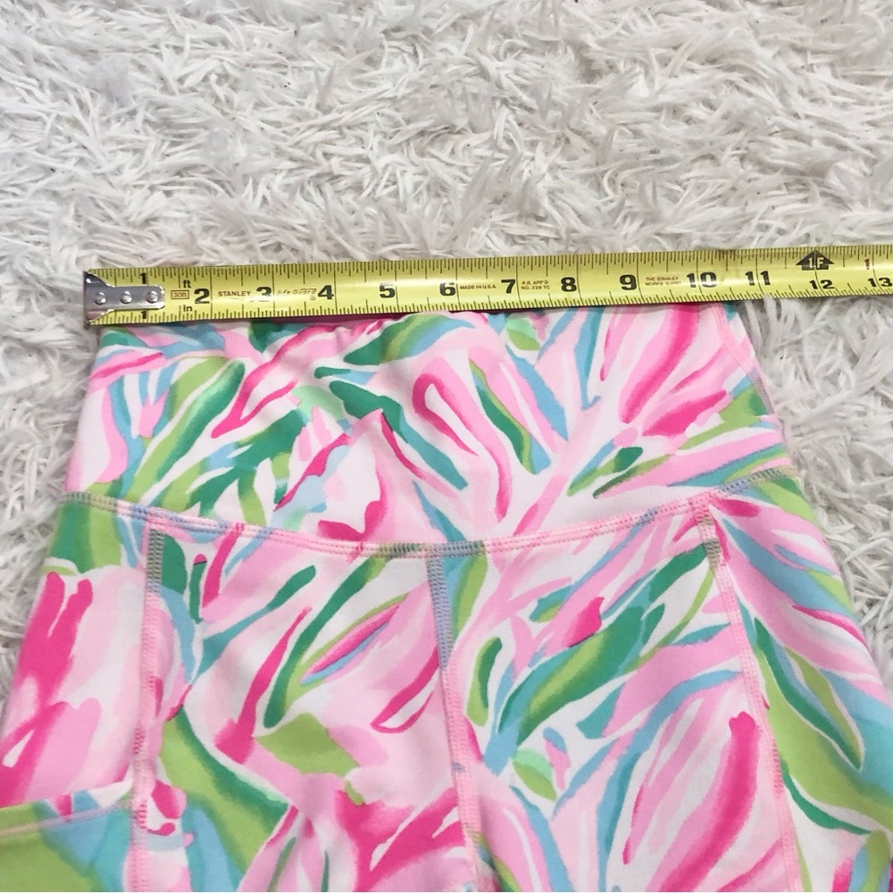 Lilly Pulitzer Luxletic Croc my world Weekender Crop Leggings Pink Green XXS - Picture 7 of 9